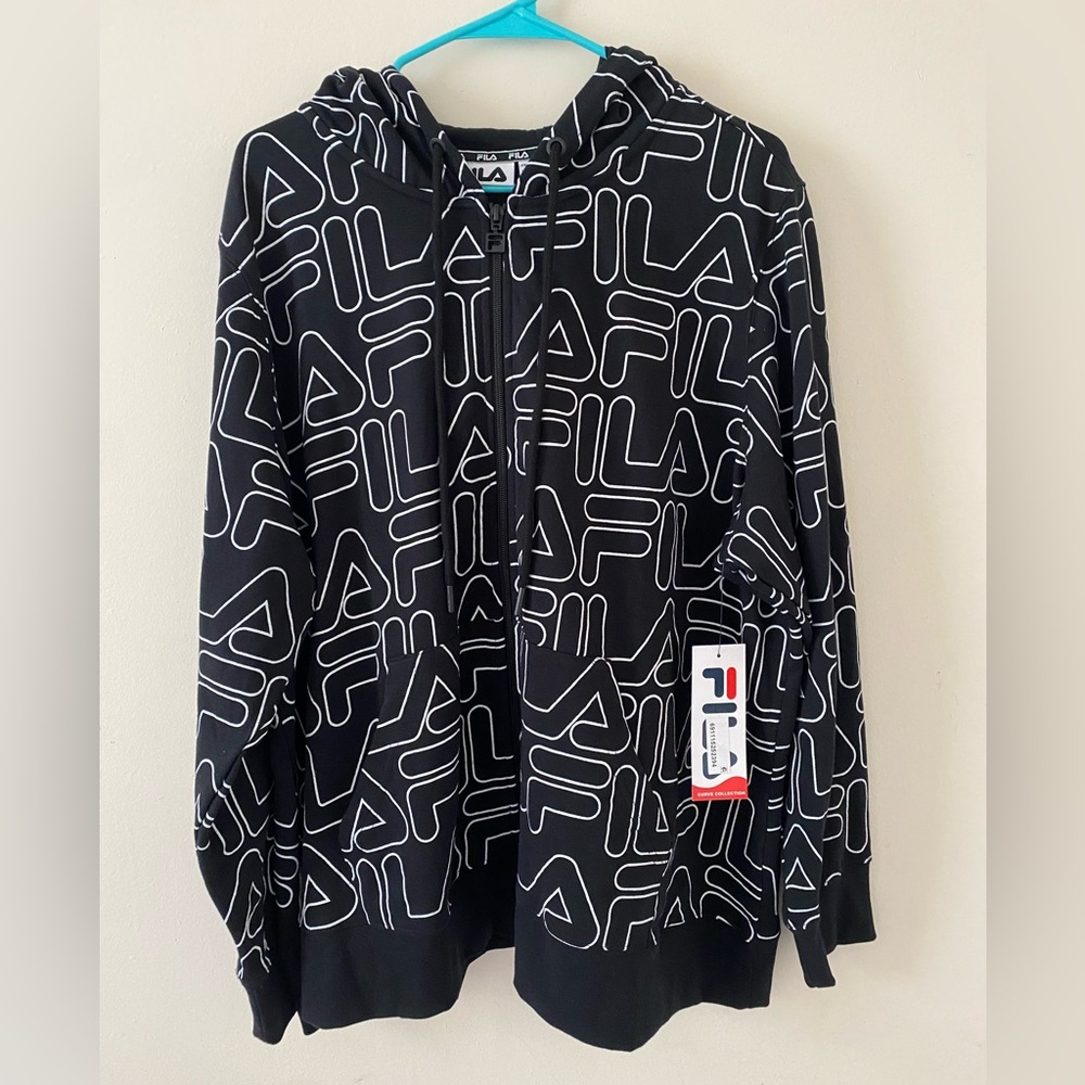 FILA logo zip up hoodie